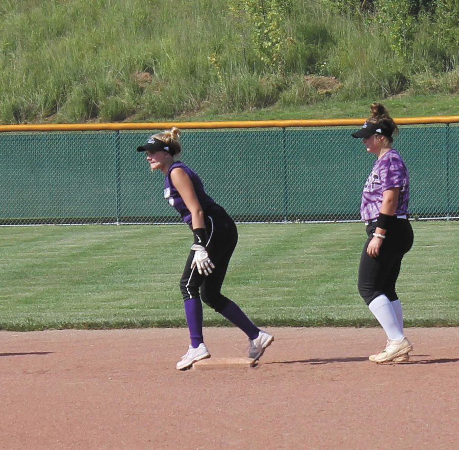 Her first year at East, sophomore Olivia Holtz practices to better herself for a jamboree game at the Lied Center. “It honestly felt great, coming into East with great coaches and such welcoming teammates. Overall it was such an awesome experience,” Holtz said. Photo by Cheyenne Paxton