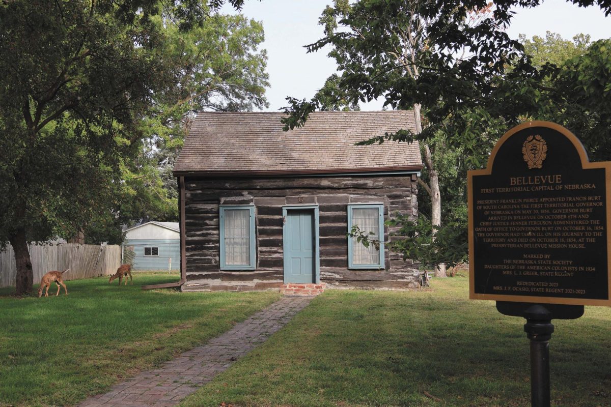 Standing the test of time. On Hancock Street in Bellevue, Nebraska, a log cabin has stood for almost 200 years since it was built by pioneers in 1835. Many pioneers in Nebraska were immigrants from European countries. “Immigration brought lots of diverse traditions, as well as foods and languages, their religions, and that did shape Bellevue’s multicultural foundation,” instructor Stephanie Simon said.