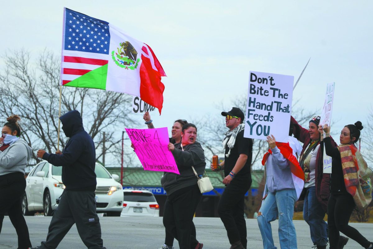 Make your voice heard. At the L Street Walgreens in South Omaha on February 2, 2025, protesters expressed their thoughts about ICE and the current administration’s efforts to threaten the status of immigrants. They held up flags and posters with phrases such as, “Don’t bite the hand that feeds you.” “ICE has just been arresting and profiling people who look Hispanic.,” Avery Elementary paraprofessional Edith Rodriquez said. “They just grab them from the streets not knowing if they have their documents or not.”